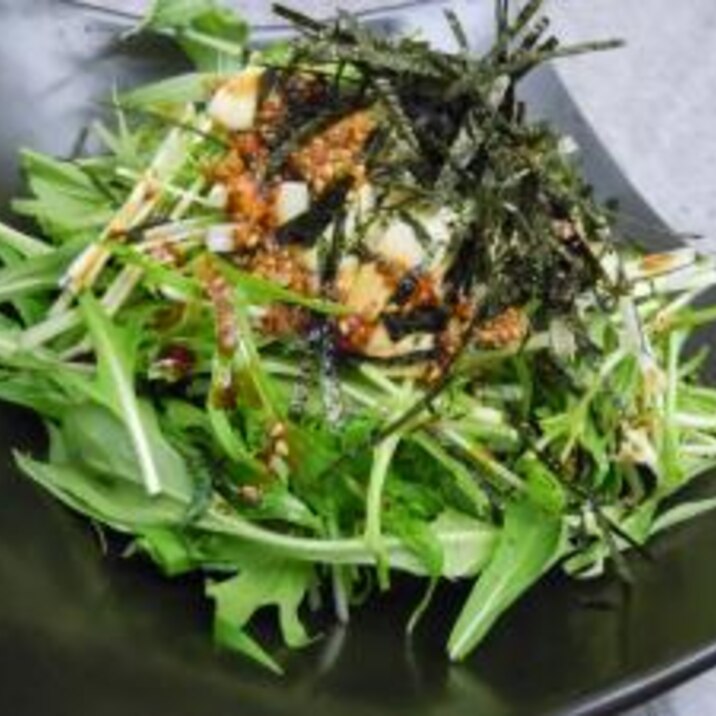 水菜と豆腐のシンプルサラダ